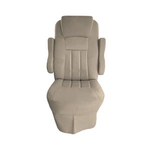 Front view of sand velvet seat cover for 2016 Tiffin Allegro Open Road RV captain's chair