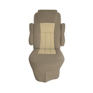 Front view of pebble vinyl seat cover with light ivory insert for 2016 Tiffin Allegro Open Road RV captain's chair