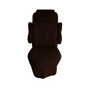 Front view of walnut vinyl seat cover for 2016 Tiffin Allegro Open Road RV captain's chair