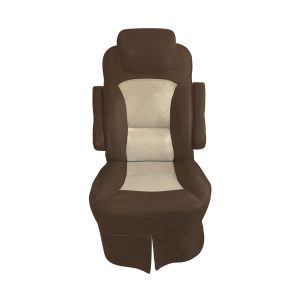 Brown with Sand insert cotton slip-on RV captain's chair cover for 2018 Jayco Precept