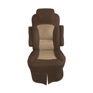 Brown with Tan insert cotton slip-on RV captain's chair cover for 2018 Jayco Precept