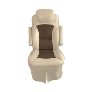 Sand with Brown insert cotton slip-on RV captain's chair cover for 2018 Jayco Precept