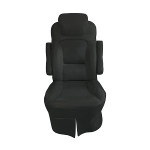 Charcoal cotton slip-on RV captain's chair cover for 2018 Jayco Precept