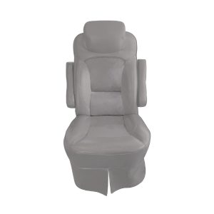 Gray cotton slip-on RV captain's chair cover for 2018 Jayco Precept