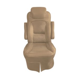 Tan cotton slip-on RV captain's chair cover for 2018 Jayco Precept