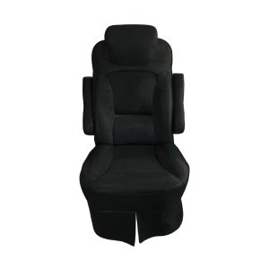 Black velvet slip-on RV captain's chair cover for 2018 Jayco Precept