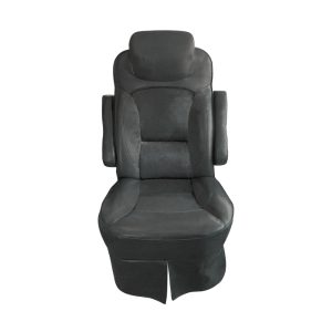 Charcoal velvet slip-on RV captain's chair cover for 2018 Jayco Precept