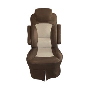 Dark brown with sand insert velvet slip-on RV captain's chair cover for 2018 Jayco Precept