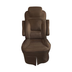 Dark brown velvet slip-on RV captain's chair cover for 2018 Jayco Precept