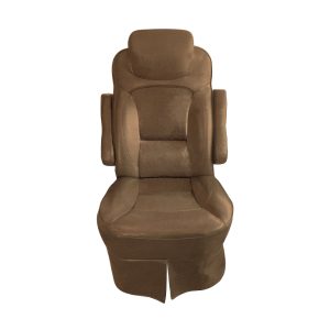 Light brown velvet slip-on RV captain's chair cover for 2018 Jayco Precept