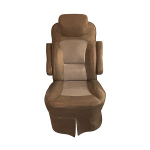 Light brown with tan insert velvet slip-on RV captain's chair cover for 2018 Jayco Precept