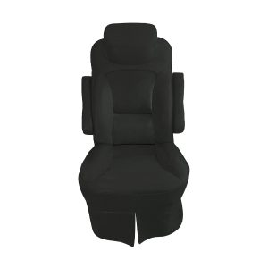 Charcoal vinyl slip-on RV captain's chair cover for 2018 Jayco Precept