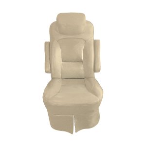 Light ivory vinyl slip-on RV captain's chair cover for 2018 Jayco Precept
