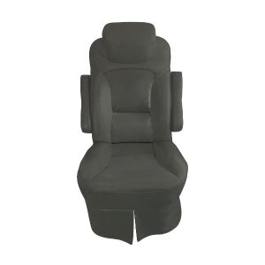 Medium gray vinyl slip-on RV captain's chair cover for 2018 Jayco Precept