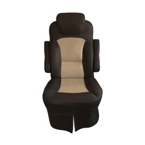 Walnut with tan insert vinyl RV captain’s chair cover for 2018 Jayco Precept