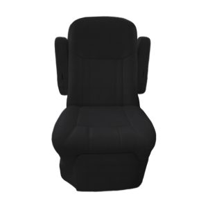 Black cotton RV captain chair seat cover for motorhome interior