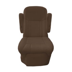 Brown cotton RV seat cover for captain chairs with durable fabric