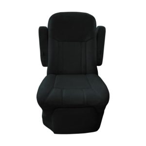 Black velvet RV captain chair seat cover for luxury motorhome interiors