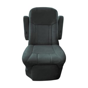 Charcoal velvet RV seat cover for captain chairs with modern design