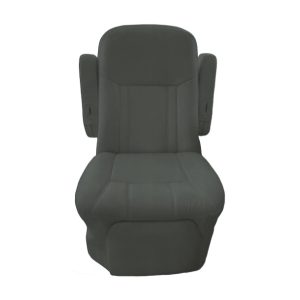 Medium gray vinyl RV seat cover for captain chairs in modern motorhomes