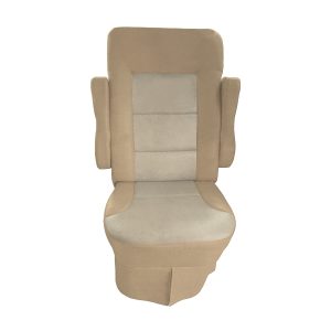 Walnut and alabaster two tone leatherette RV seat cover for 2010-2011 Allegro Open Road captain seats