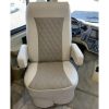 Diamond stitch vinyl RV seat cover installed on 2011-2013 Tiffin Allegro Open Road captain chair