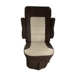 2012 to 2015 Tiffin Allegro RED RV captain chair seat cover two tone leatherette walnut with alabaster insert