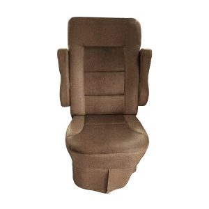 Light brown velvet RV seat cover for Tiffin Allegro Open Road captain seats