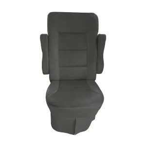 Medium gray vinyl RV seat cover for Allegro Open Road captain chairs durable easy clean