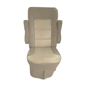 Pebble and light ivory two tone vinyl RV seat cover for Tiffin Allegro Open Road captain seats
