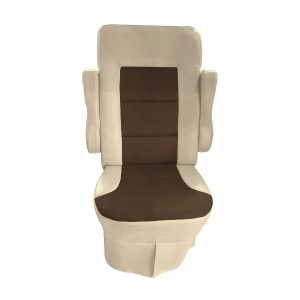 Sand and brown two tone cotton RV seat cover with insert for Allegro Open Road captain seats